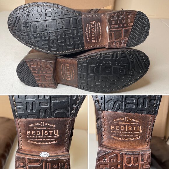 BED STU Manchester Distressed Brown Leather Tall Riding Boots BEDSTU Size 7 - Picture 15 of 16